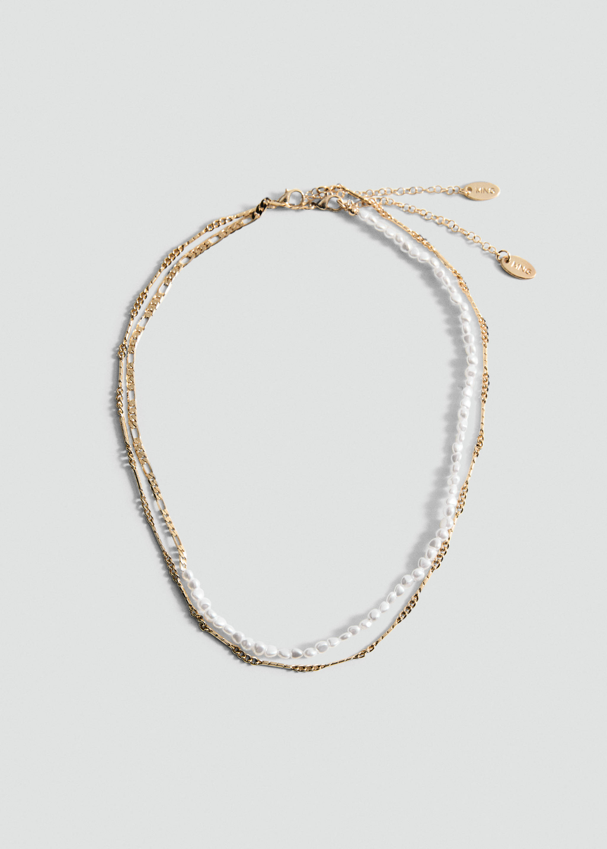 Collier double chaîne perles - Article sans modèle