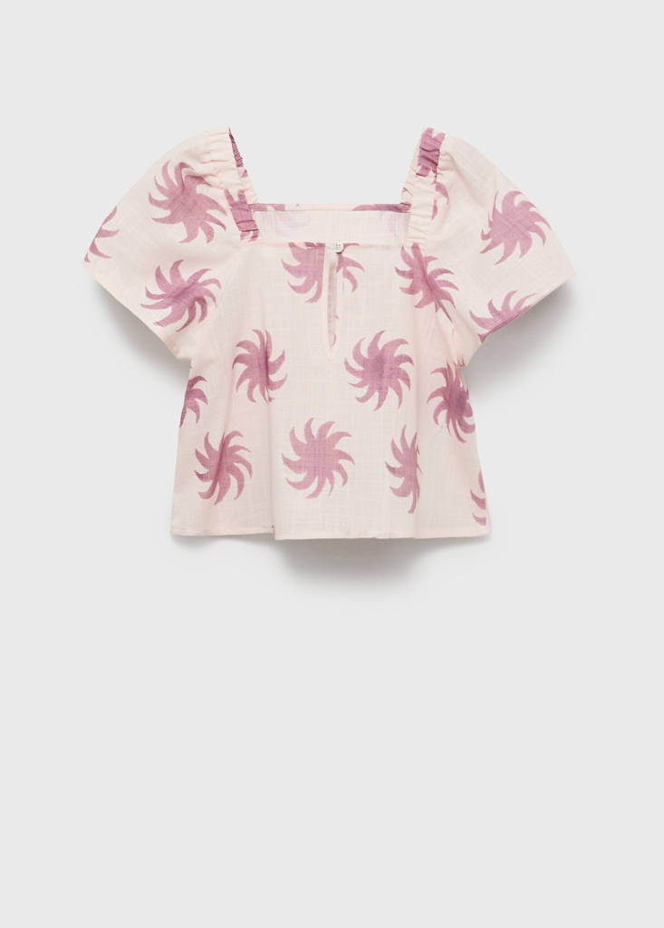 Printed crop blouse — Pink