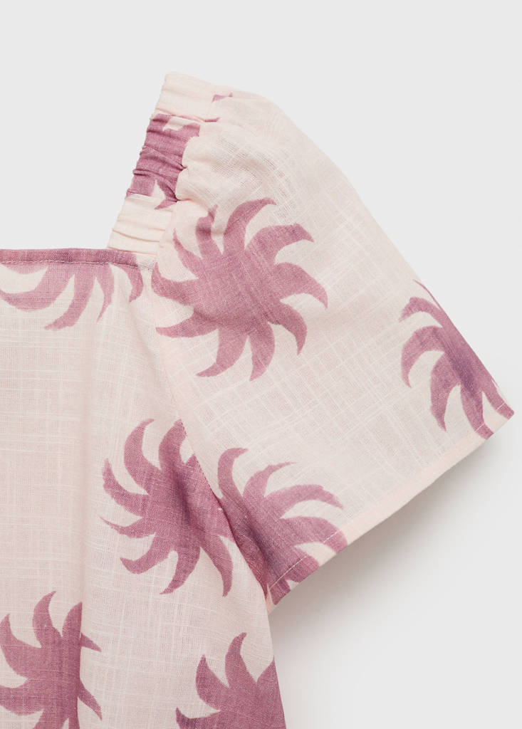 Printed crop blouse — Pink