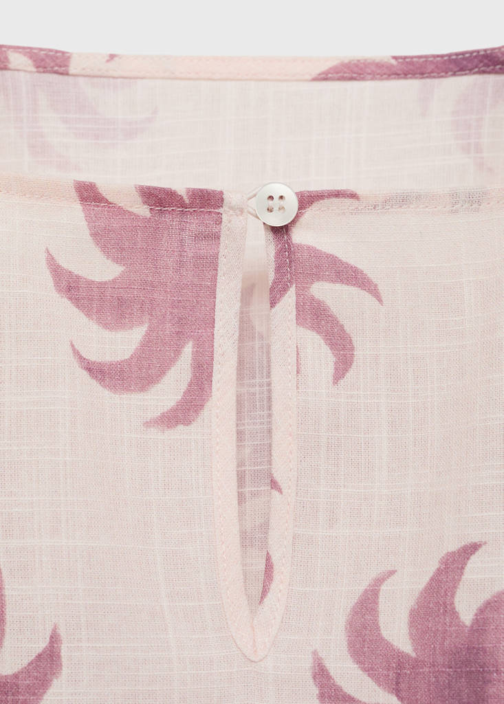 Printed crop blouse — Pink