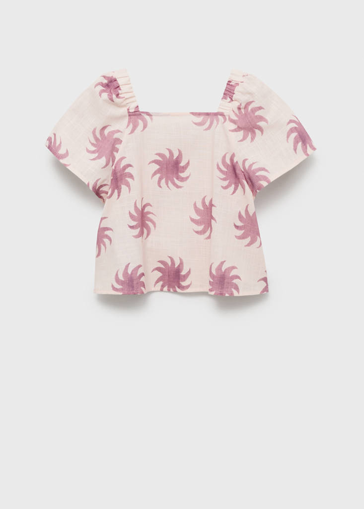 Printed crop blouse — Pink