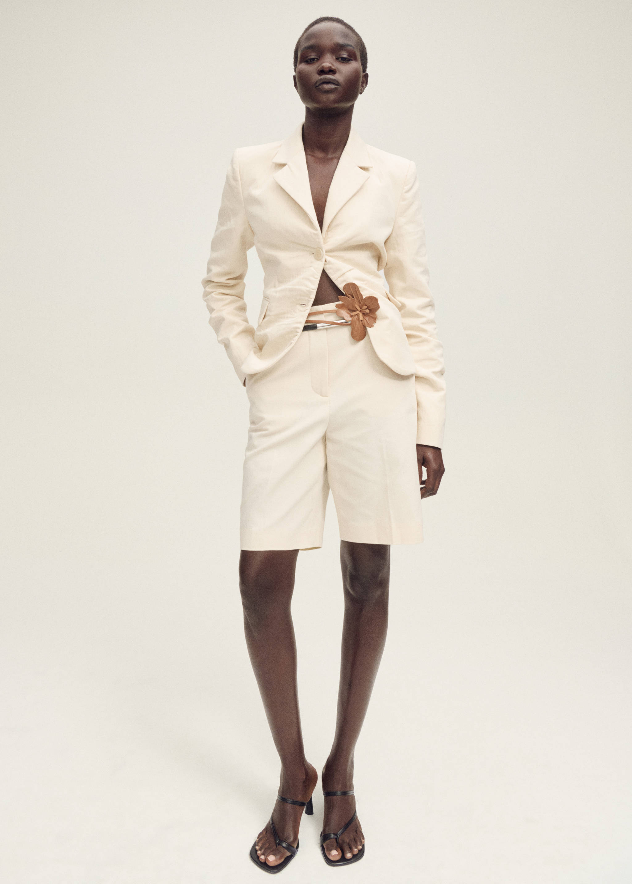Linen-blend suit bermuda shorts - General plane