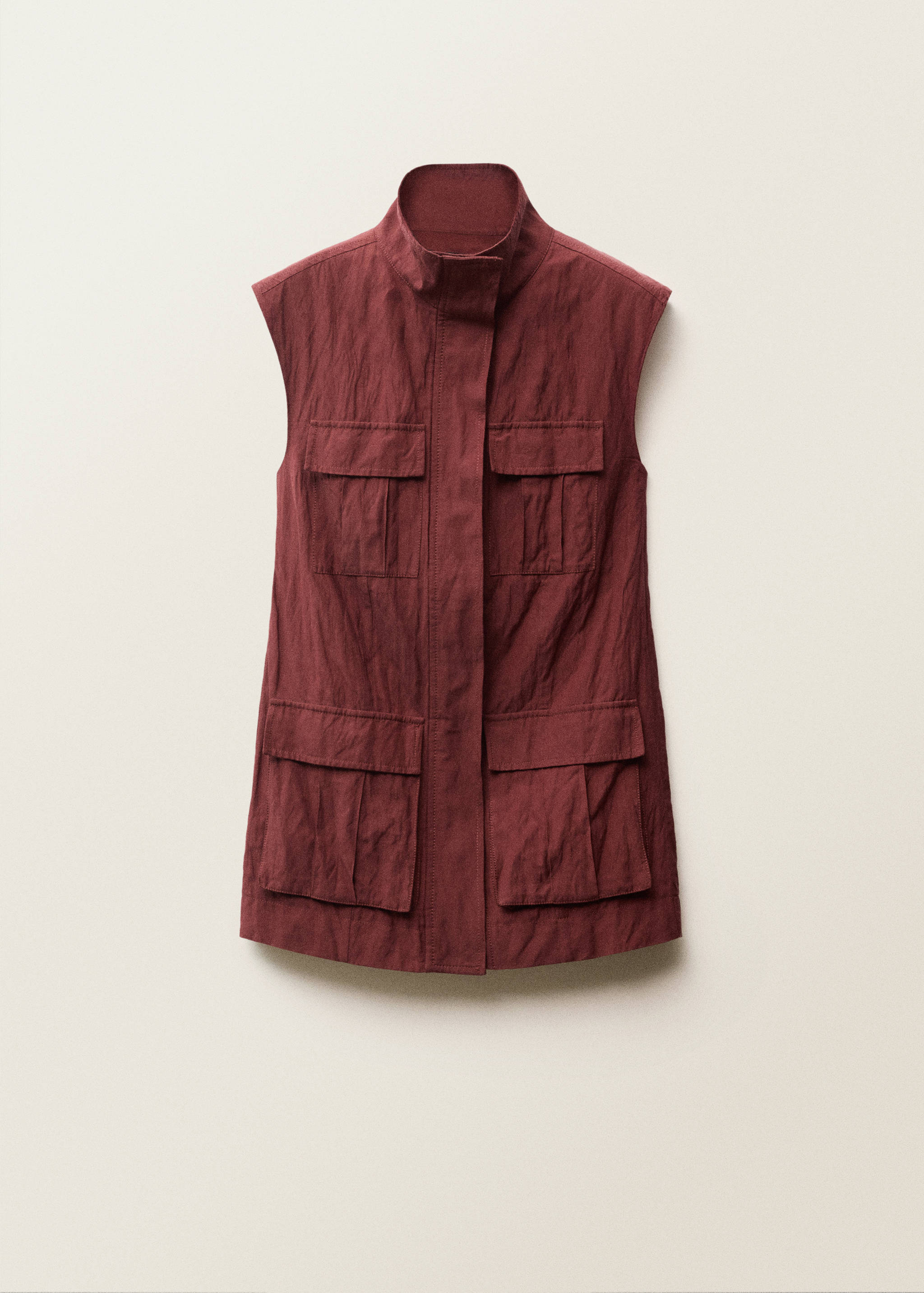 Creased-effect suit vest  with pockets - Article without model