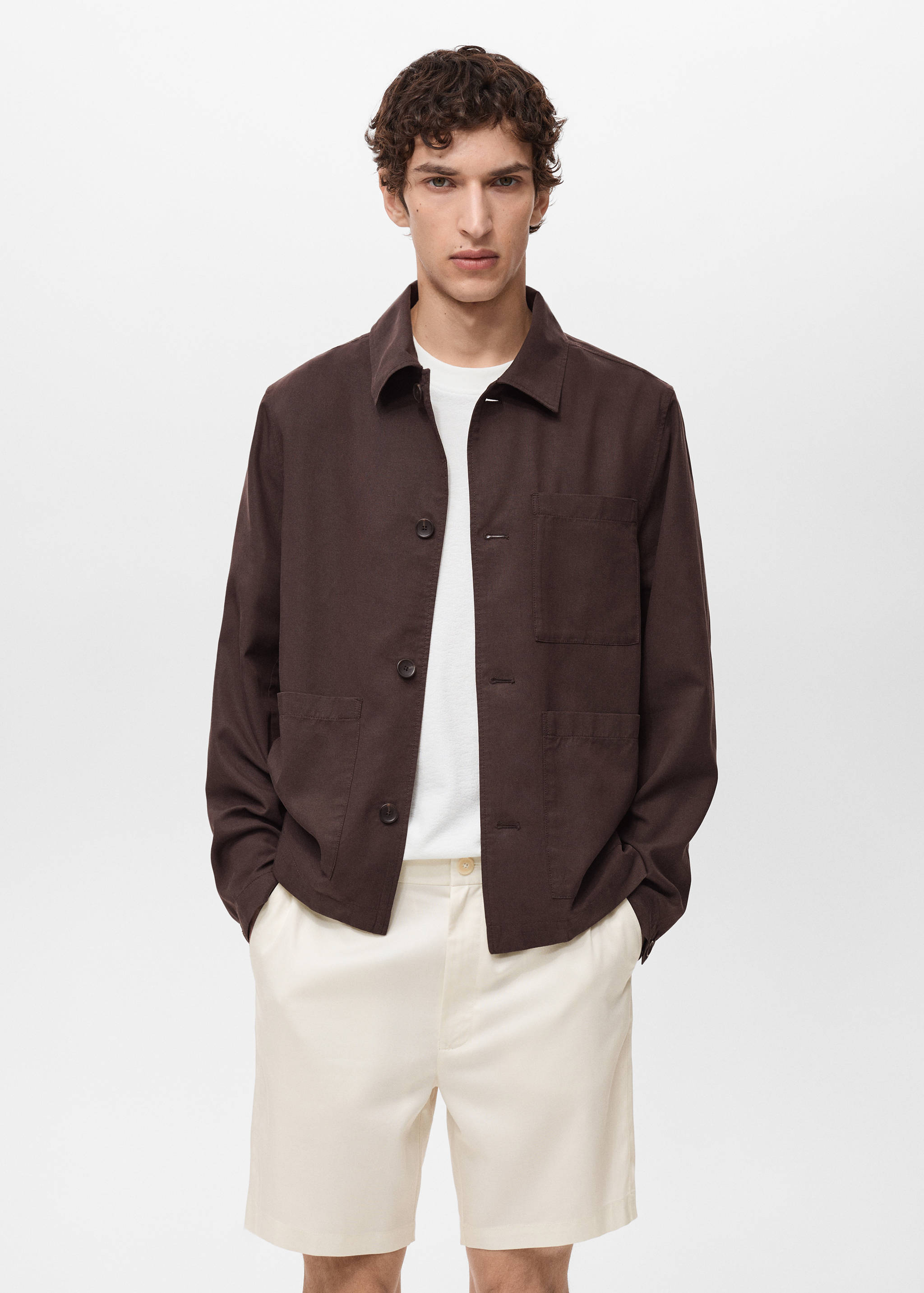 Pocket lyocell overshirt - Medium plane