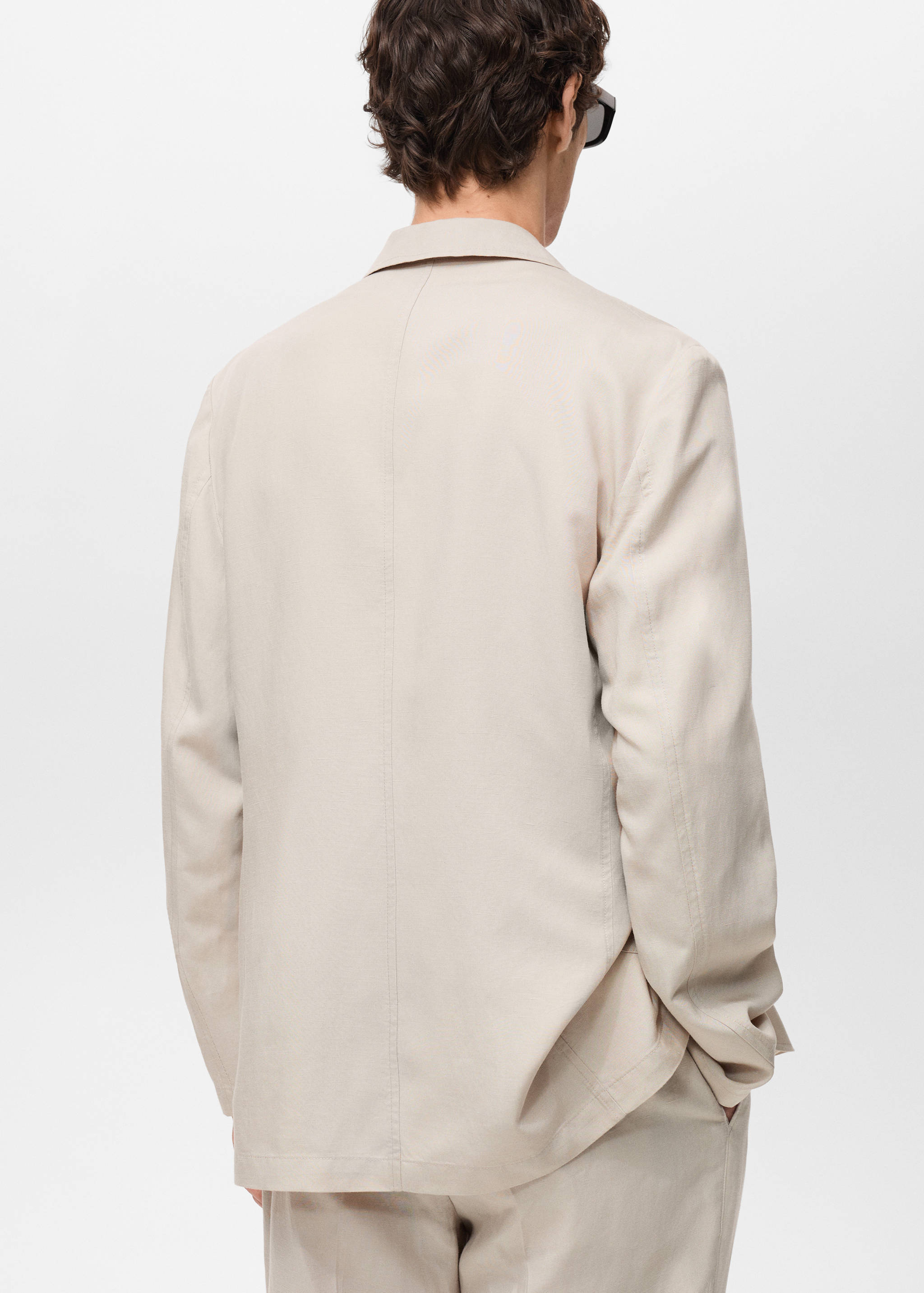 Veste de costume slim-fit lin et lyocell mélangé - Verso de l’article