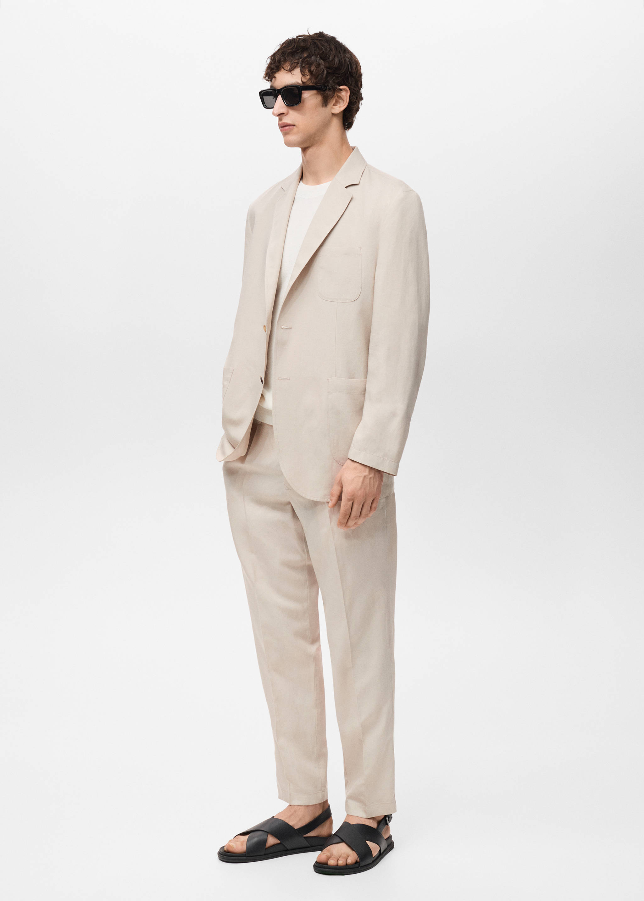 Veste de costume slim-fit lin et lyocell mélangé - Détail de l'article 2