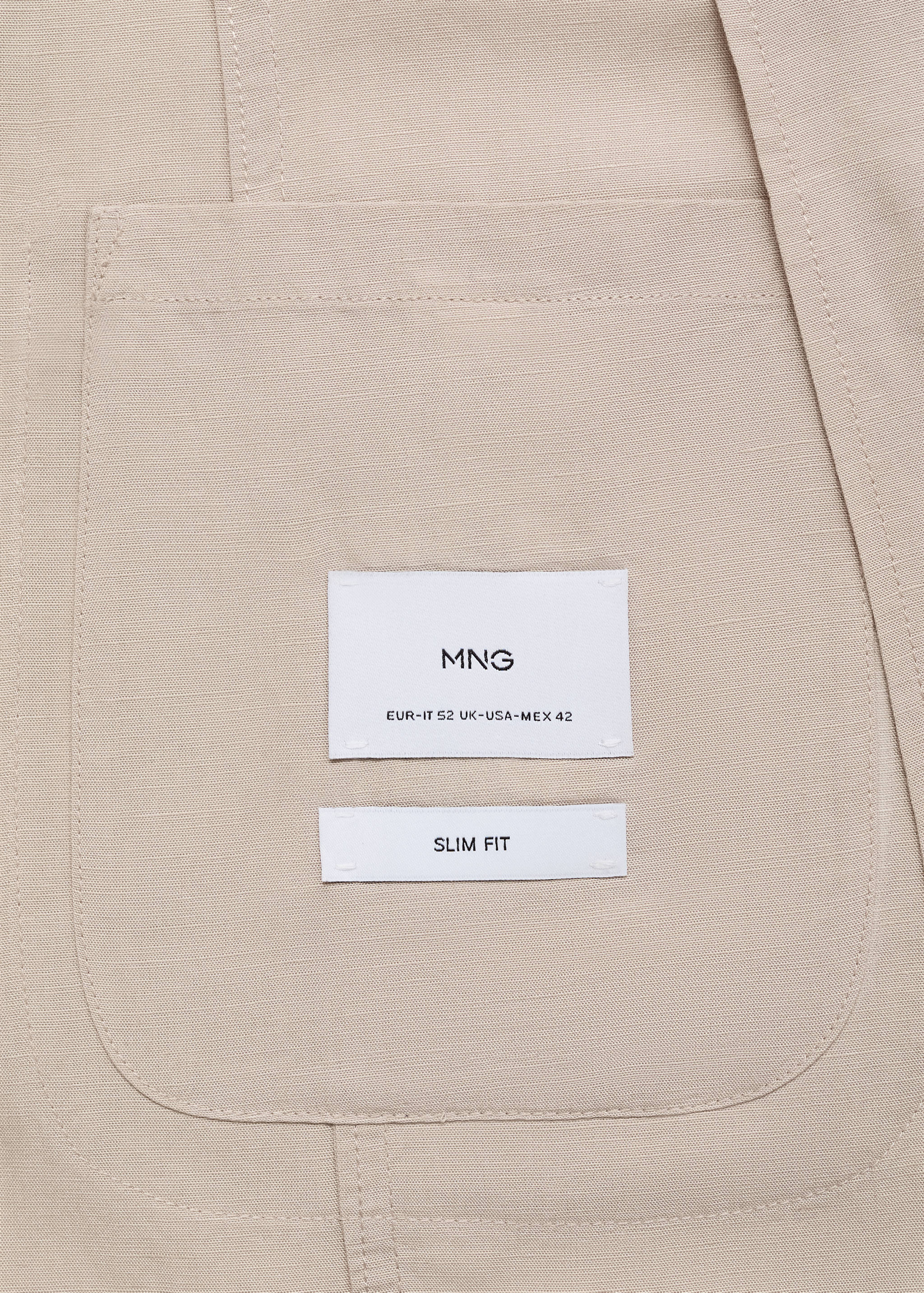 Veste de costume slim-fit lin et lyocell mélangé - Détail de l'article 0