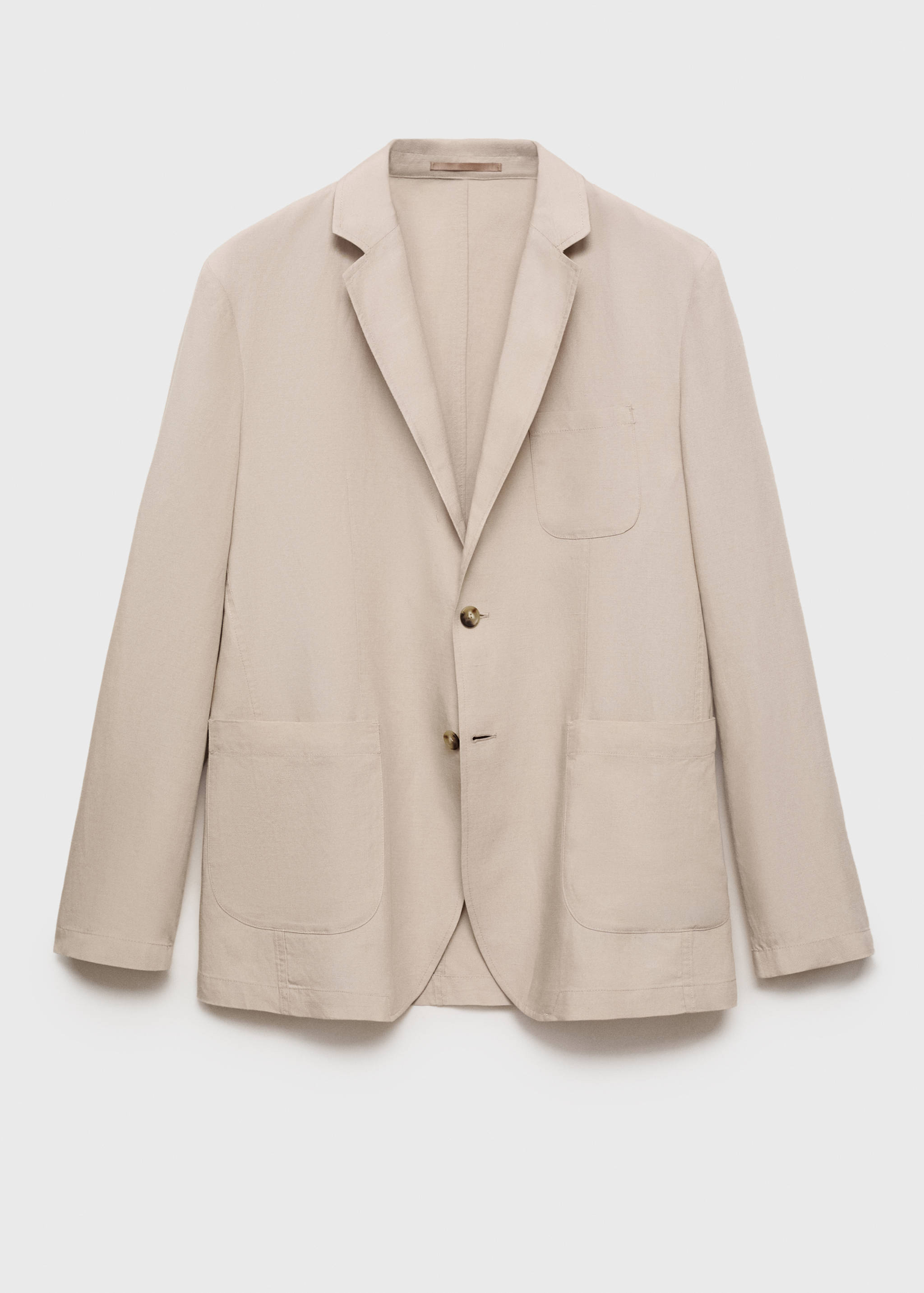 Slim-fit linen-blend suit blazer - Article without model
