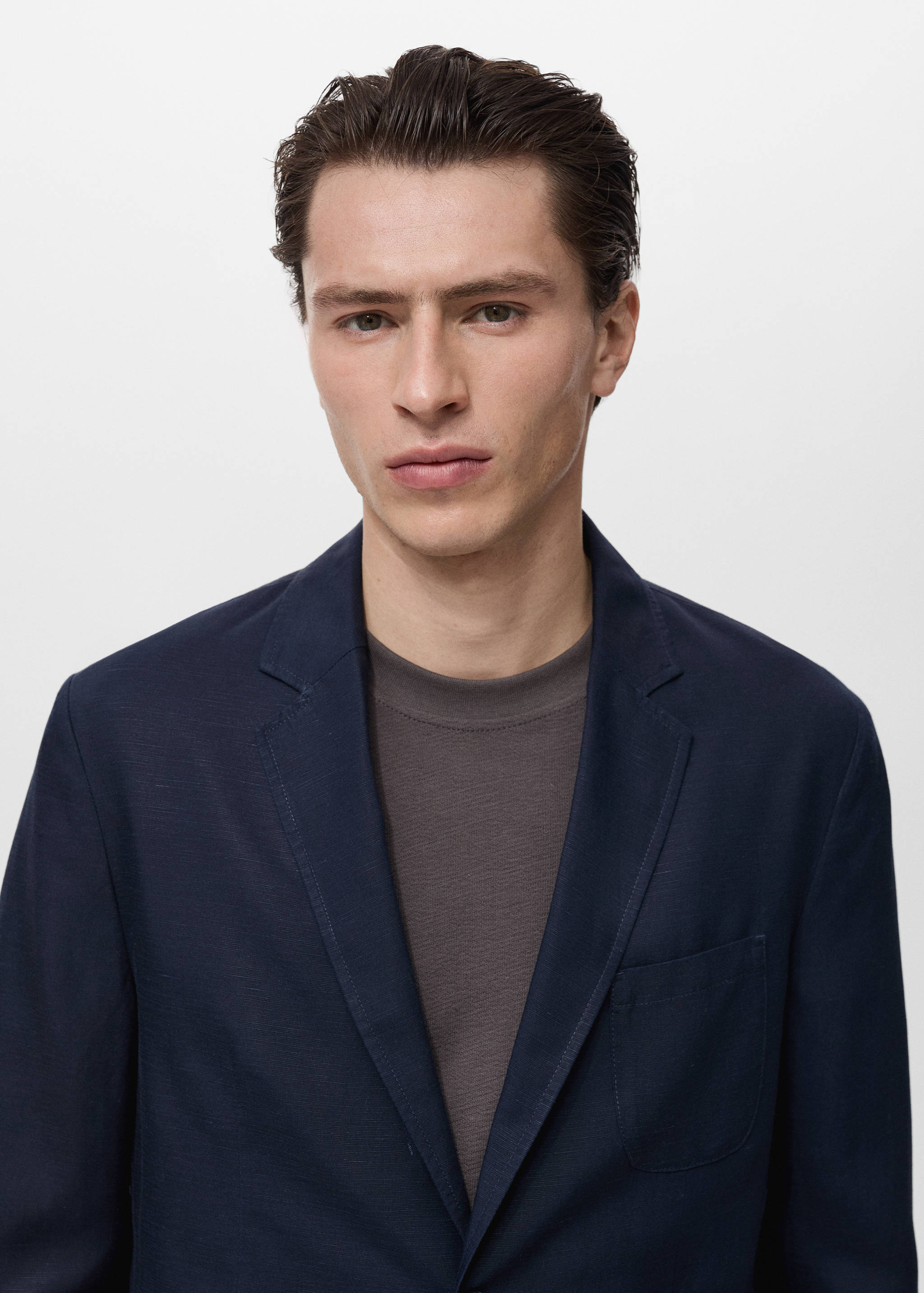 Veste de costume slim-fit lin et lyocell mélangé - Détail de l'article 1