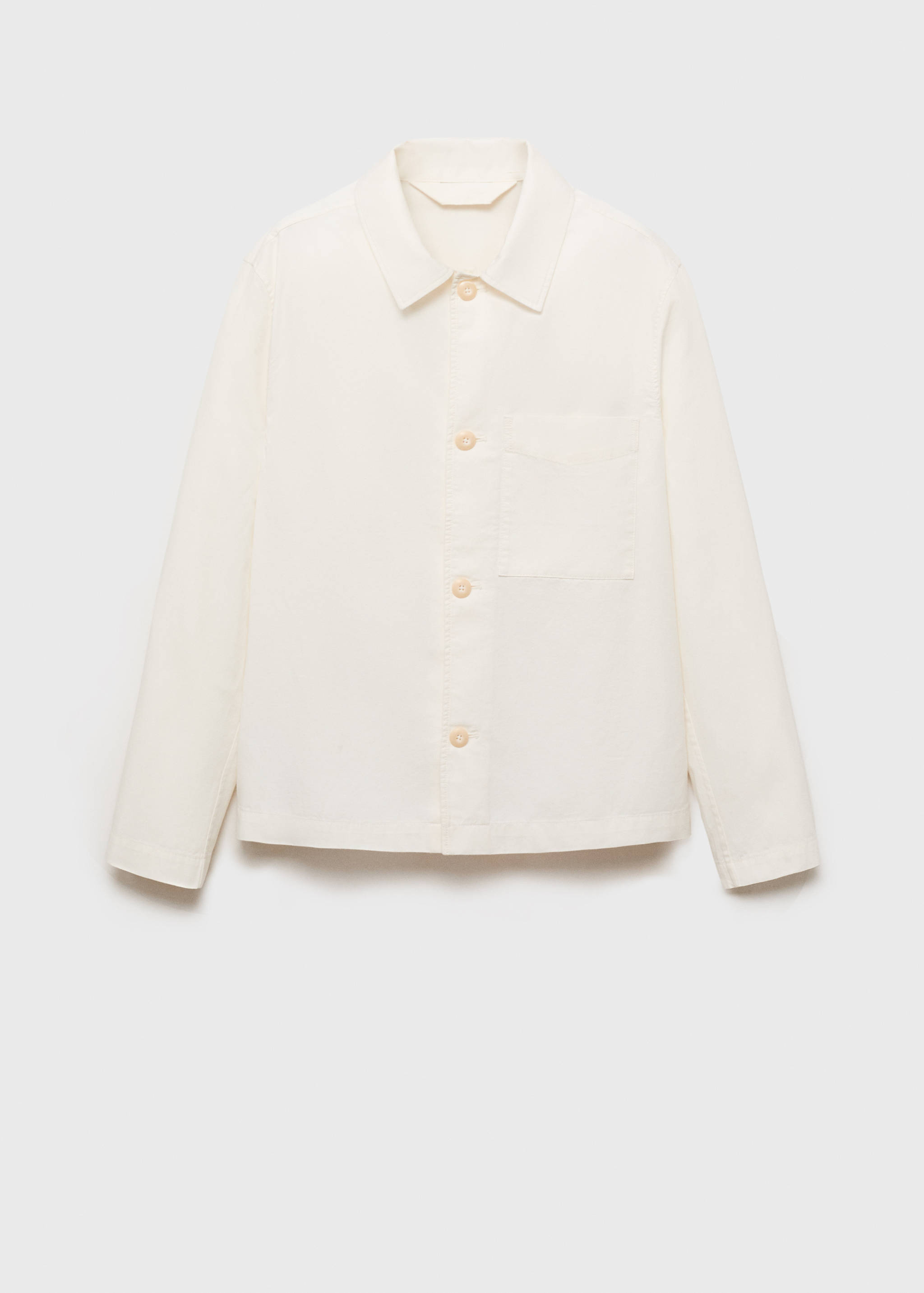 Linen-cotton overshirt with pocket - Article without model
