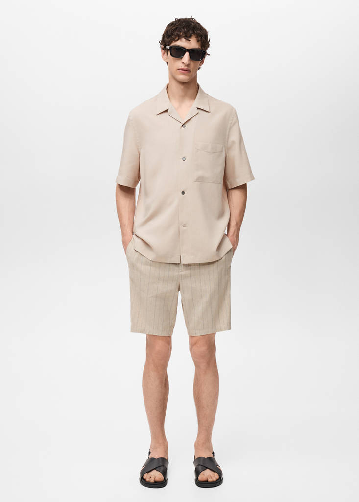 Lyocell shirt with pocket — Sand