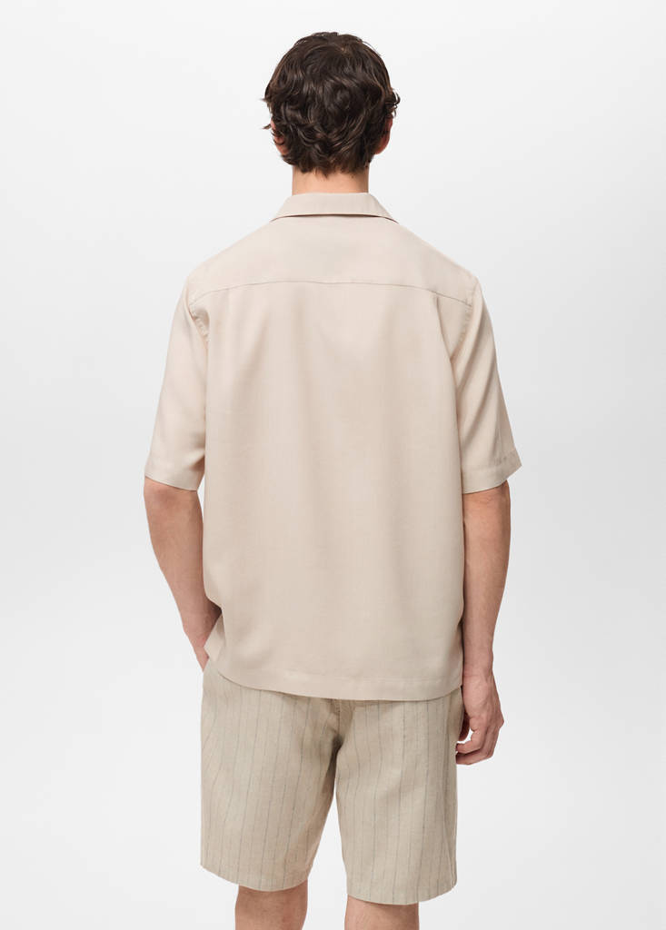 Lyocell shirt with pocket — Sand