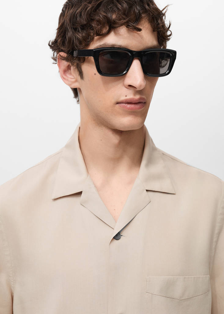 Lyocell shirt with pocket — Sand