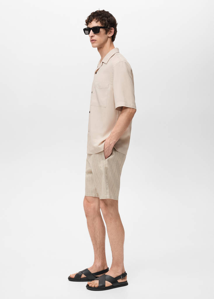 Lyocell shirt with pocket — Sand
