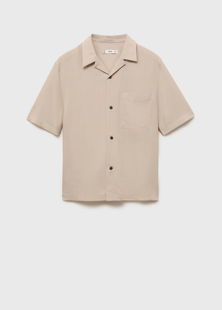Lyocell shirt with pocket — Sand