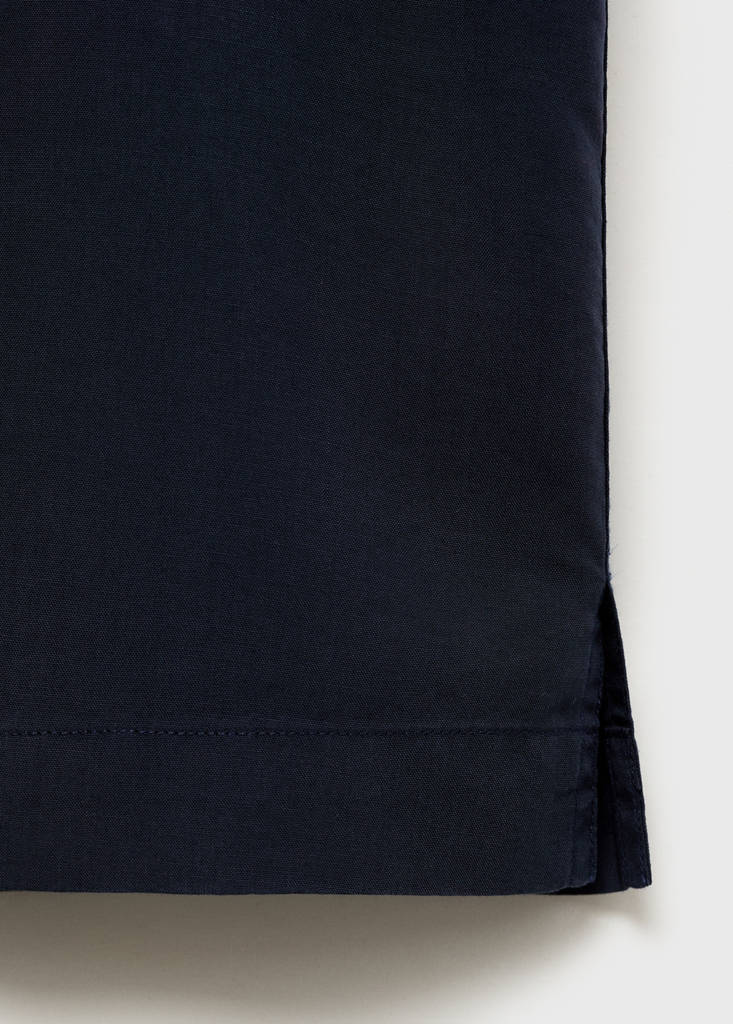 Lyocell shirt with pocket — Dark Navy