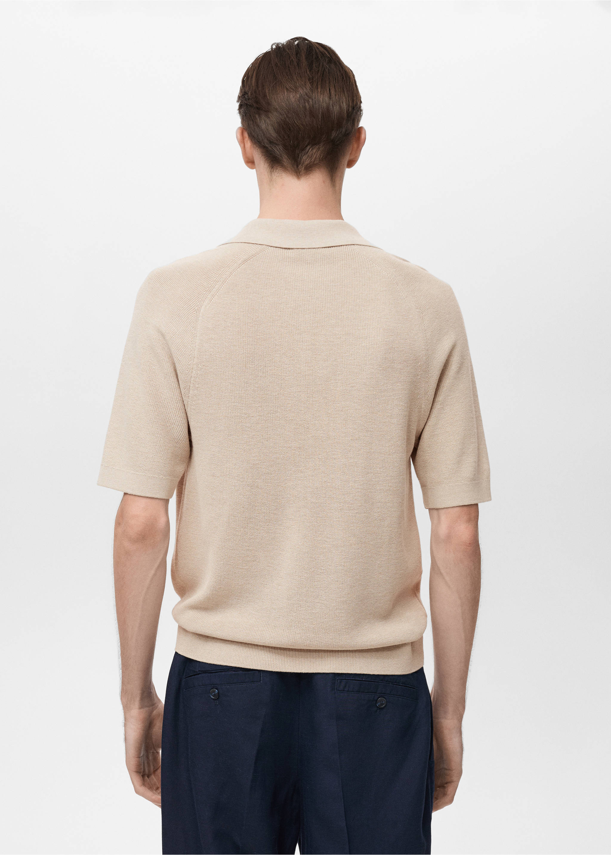 Polo maille structure - Verso de l’article, Sable. Ref: 87047897-00.