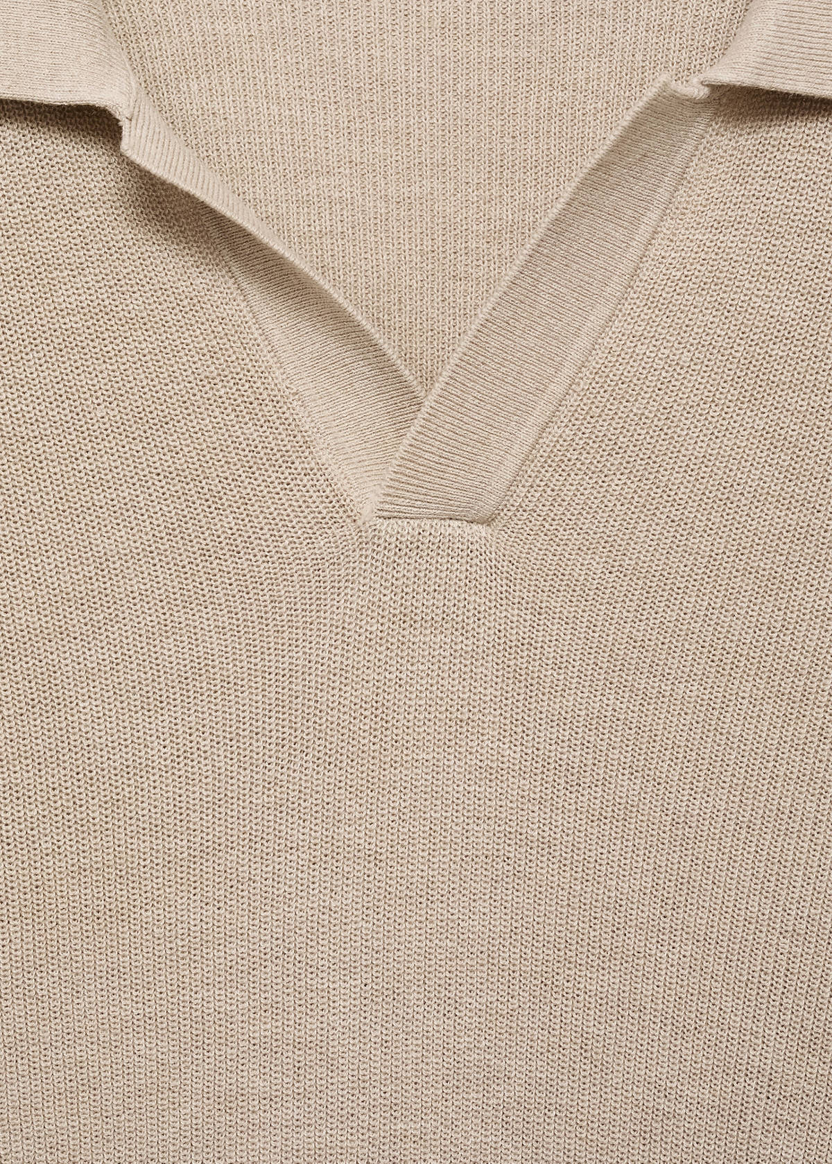 Structured knitted polo shirt — Sand