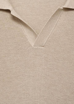 Structured knitted polo shirt — Sand 8