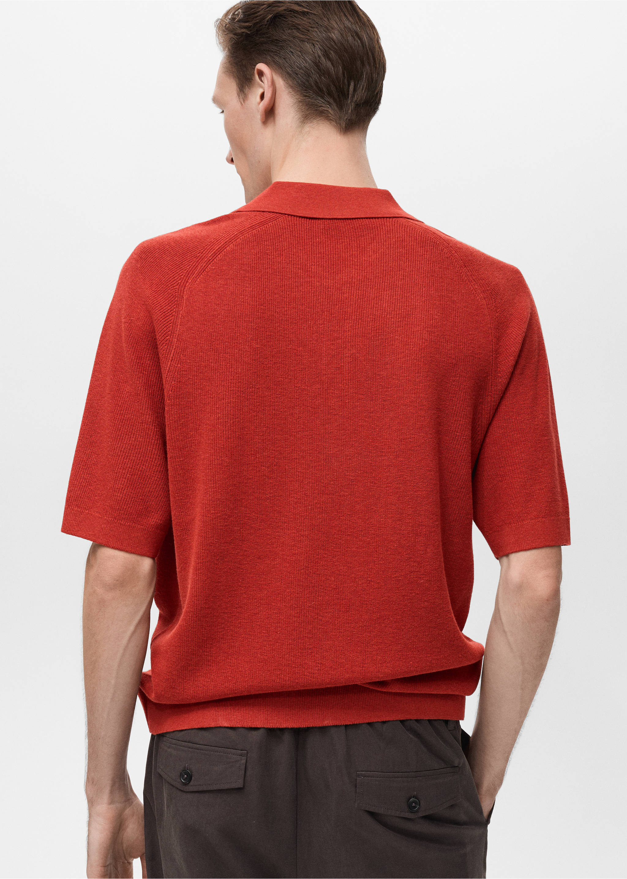 Polo maille structure - Verso de l’article, Rouge. Ref: 87047897-00.