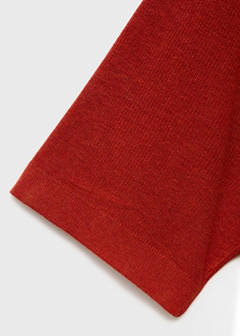 Structured knitted polo shirt — Red 8