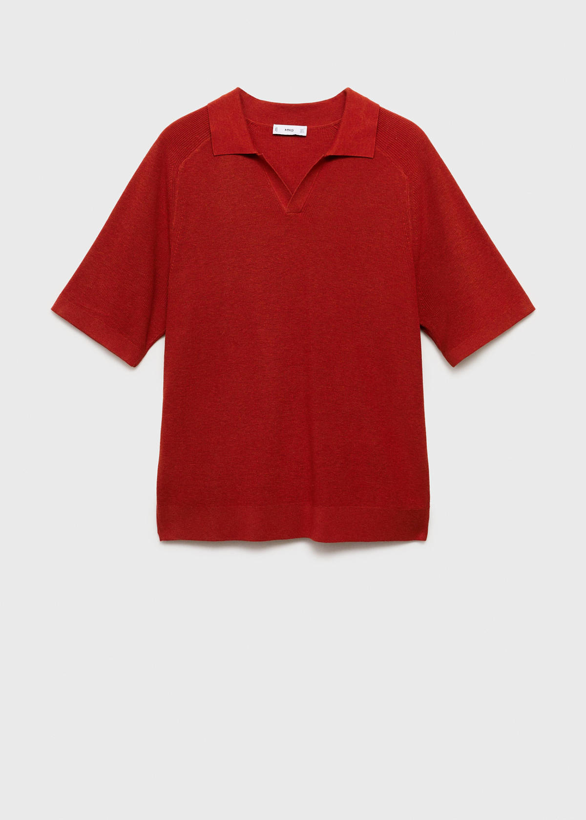 Structured knitted polo shirt — Red