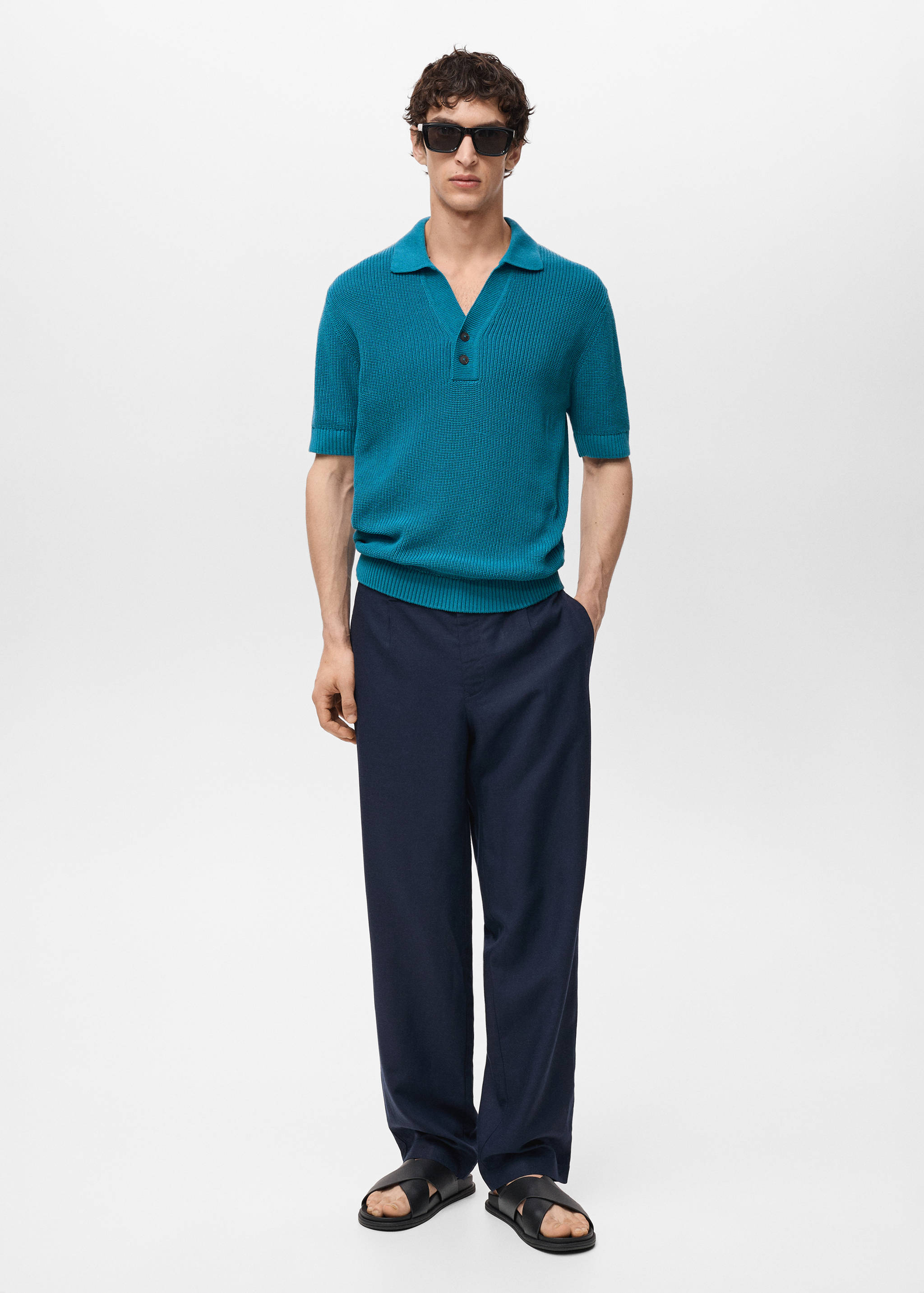 Polo de malha com ponto perlado - Plano geral