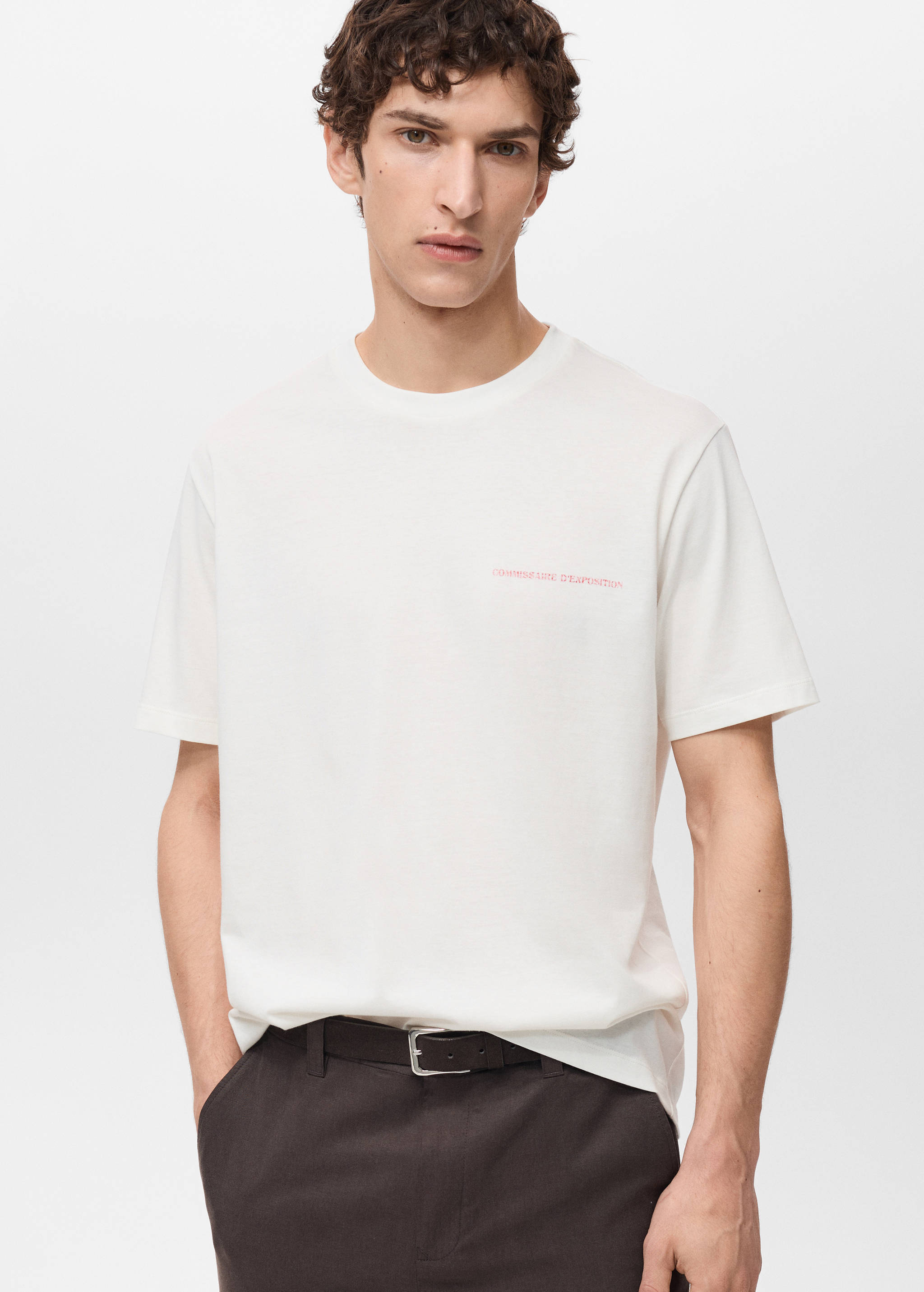 Message cotton T-shirt - Medium plane