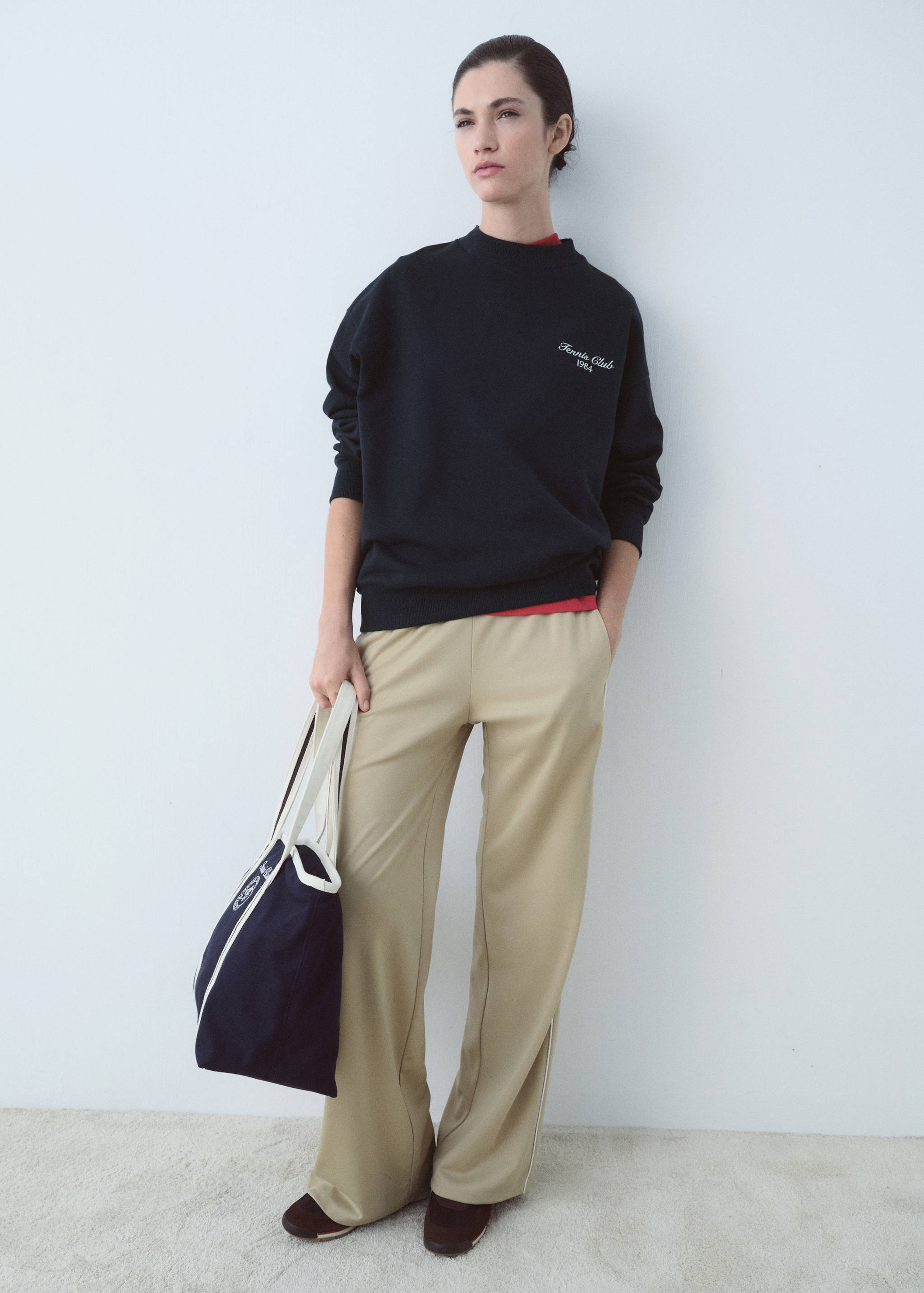 Oversized sweatshirt with printed message - General plane