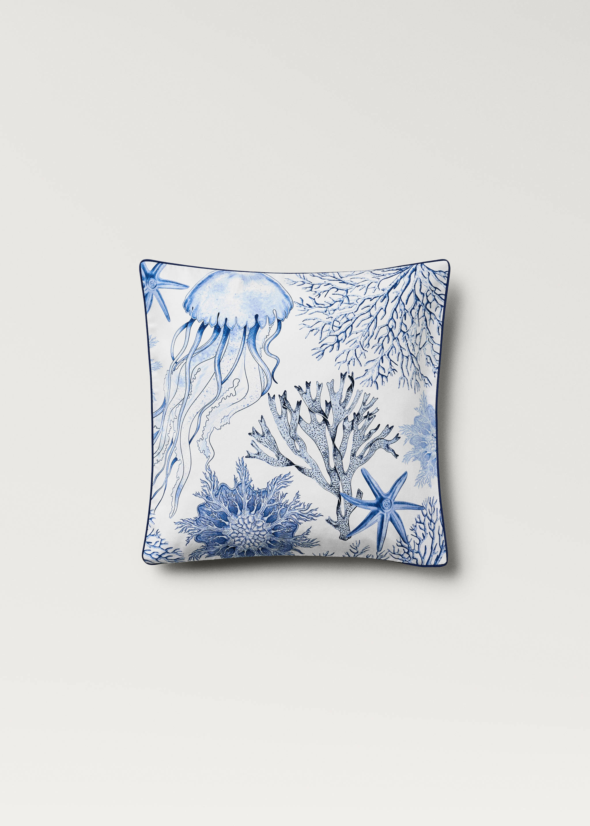 Reversibele kussenhoes met maritieme print 45x45 cm - Artikel zonder model