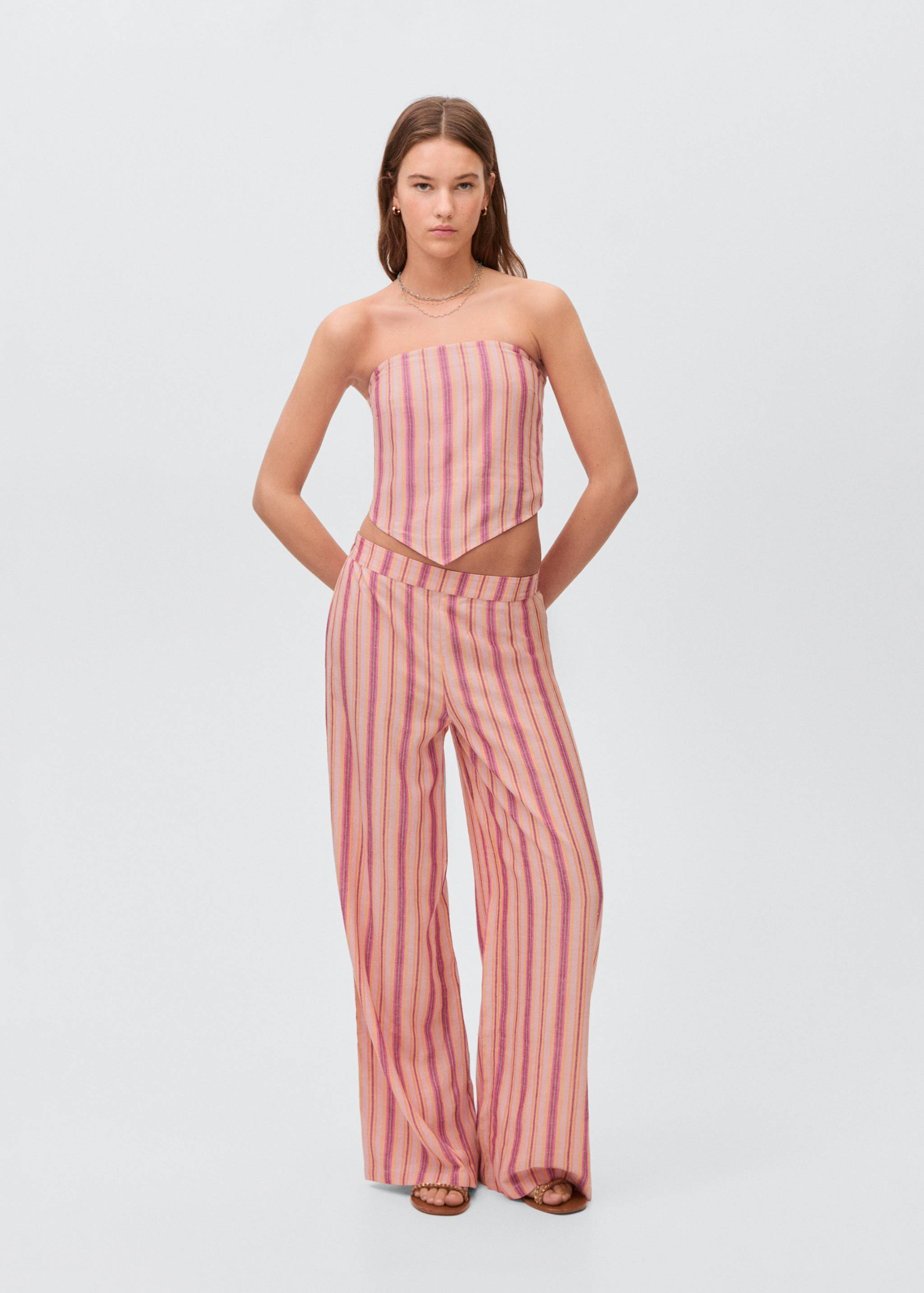 Stripe-print straight pants - General plane