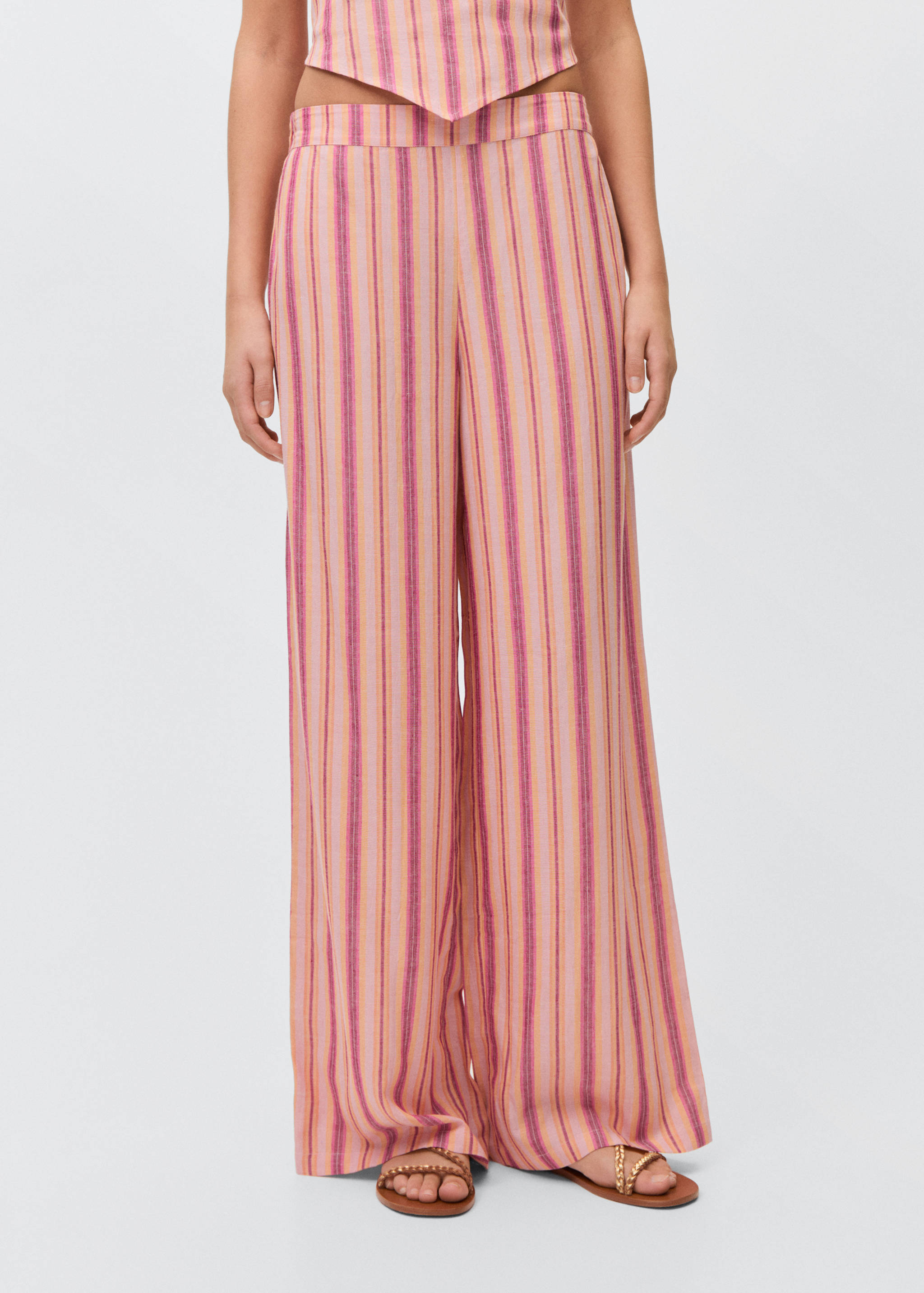 Stripe-print straight pants - Details of the article 6