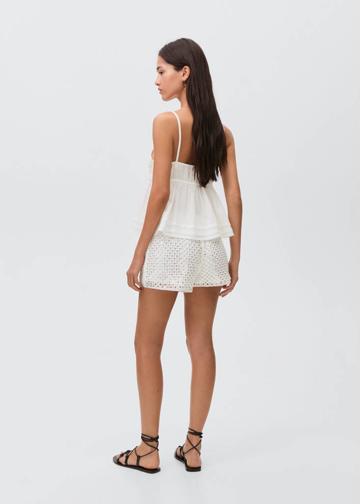 Sequin crochet shorts — Off White
