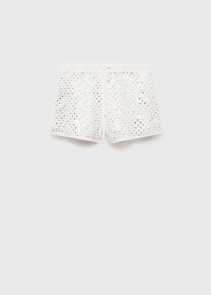 Sequin crochet shorts — Off White