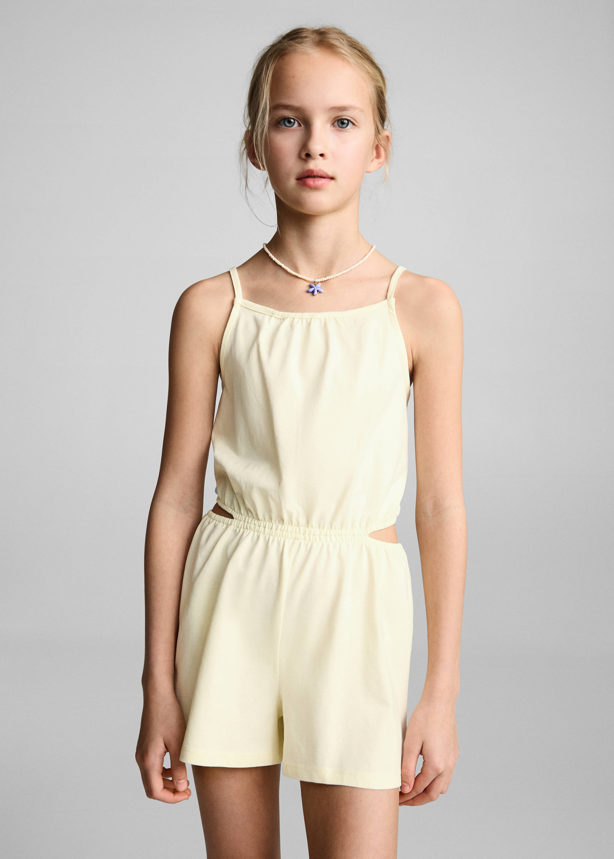 侧面开衩连身裤 - null