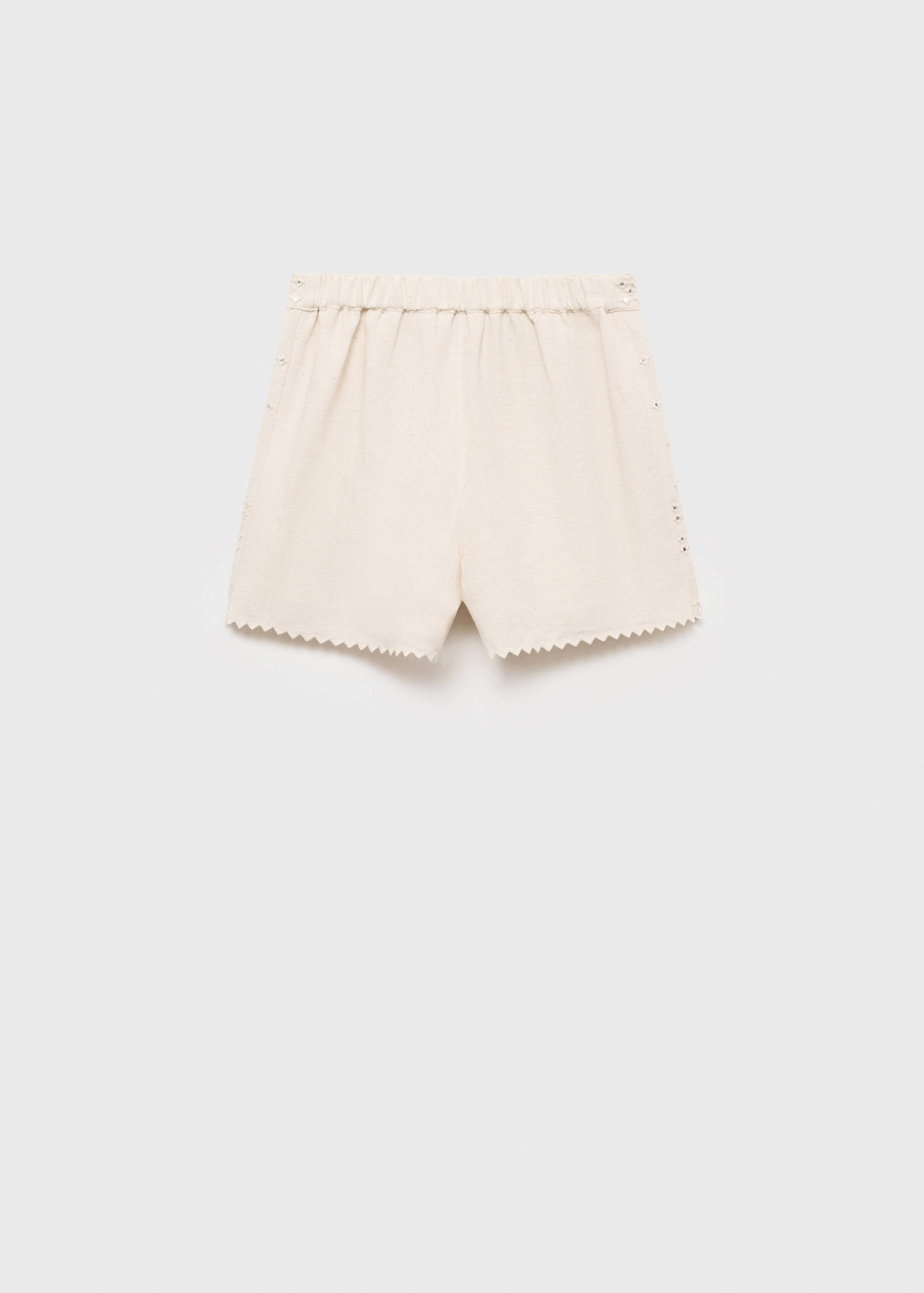 Calções com bordados e espelhos - Verso do artigo