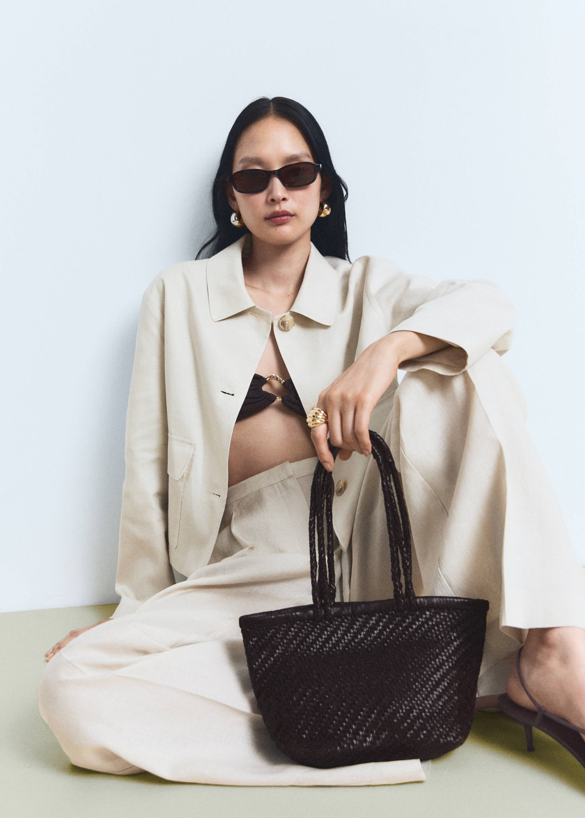 حقيبة متوسطة من الجلد - رؤية عامة