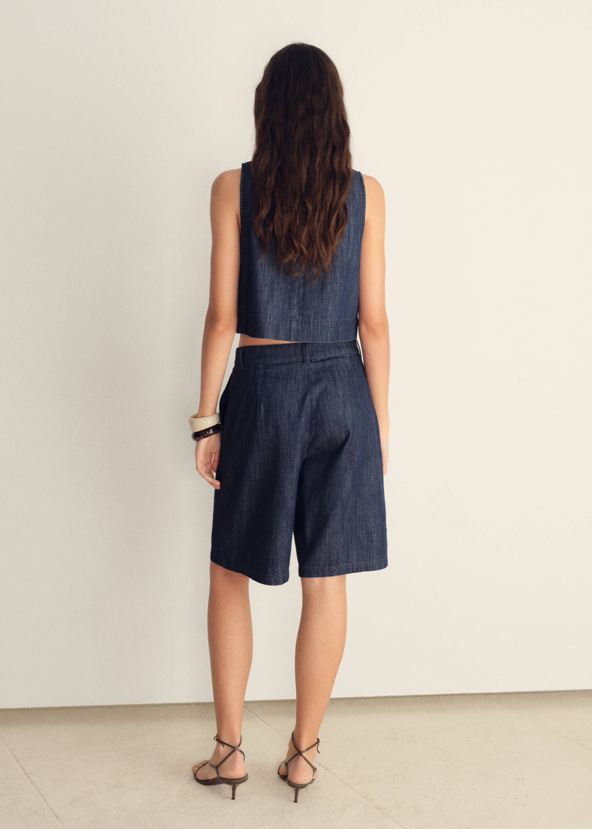 Rinse-wash denim crop top - Reverse of the article