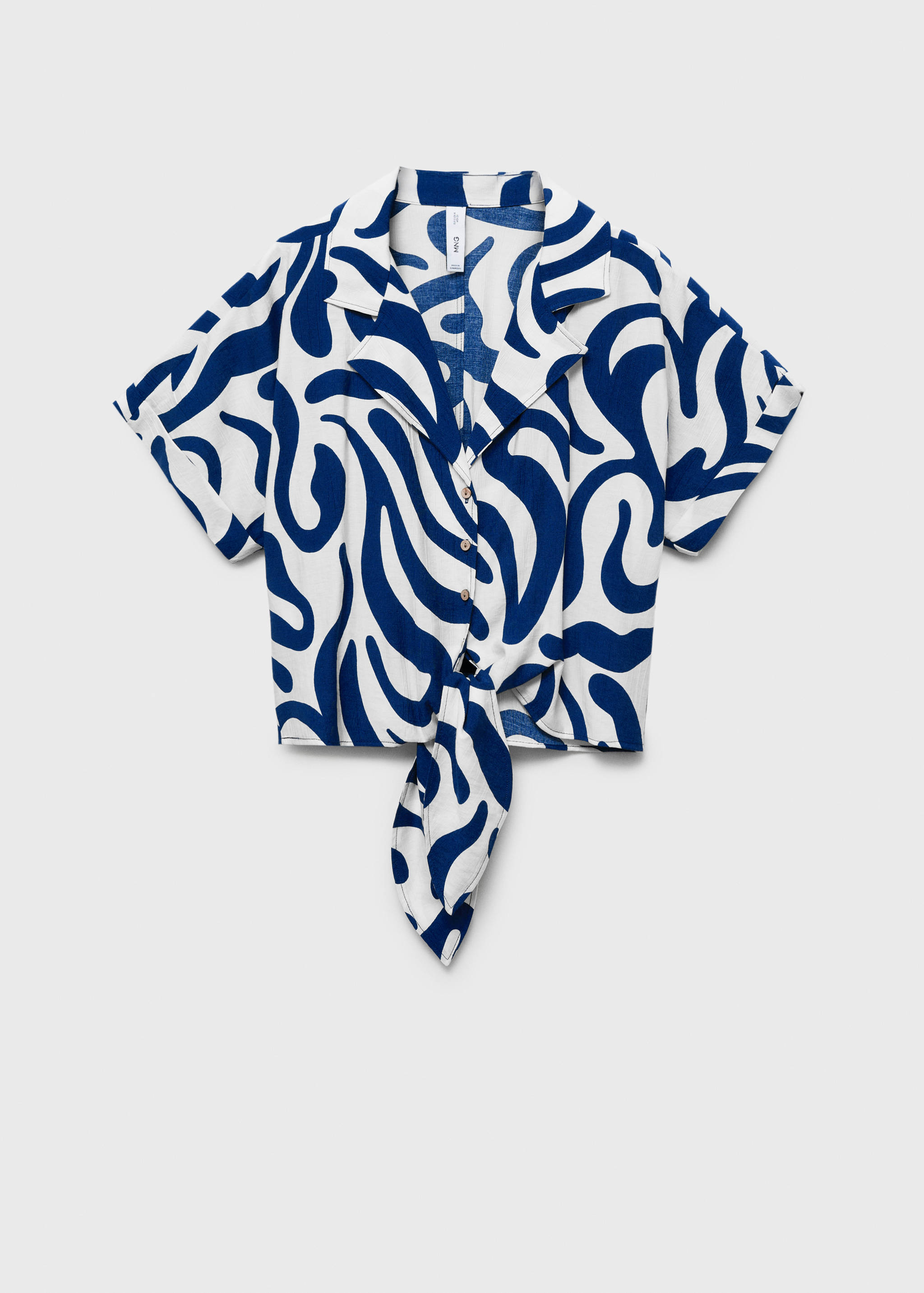 Chemise courte imprimée avec nœud - Article sans modèle