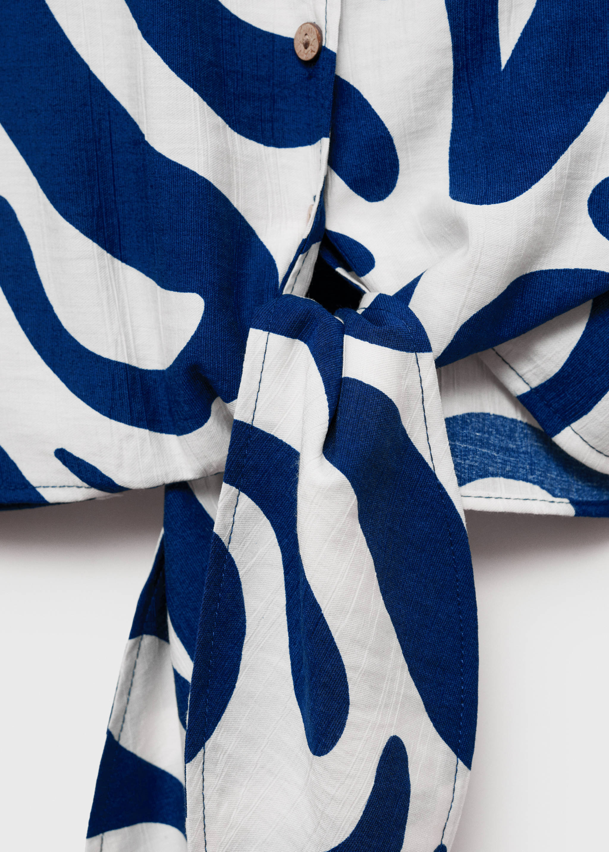 Chemise courte imprimée avec nœud - Détail de l'article 0