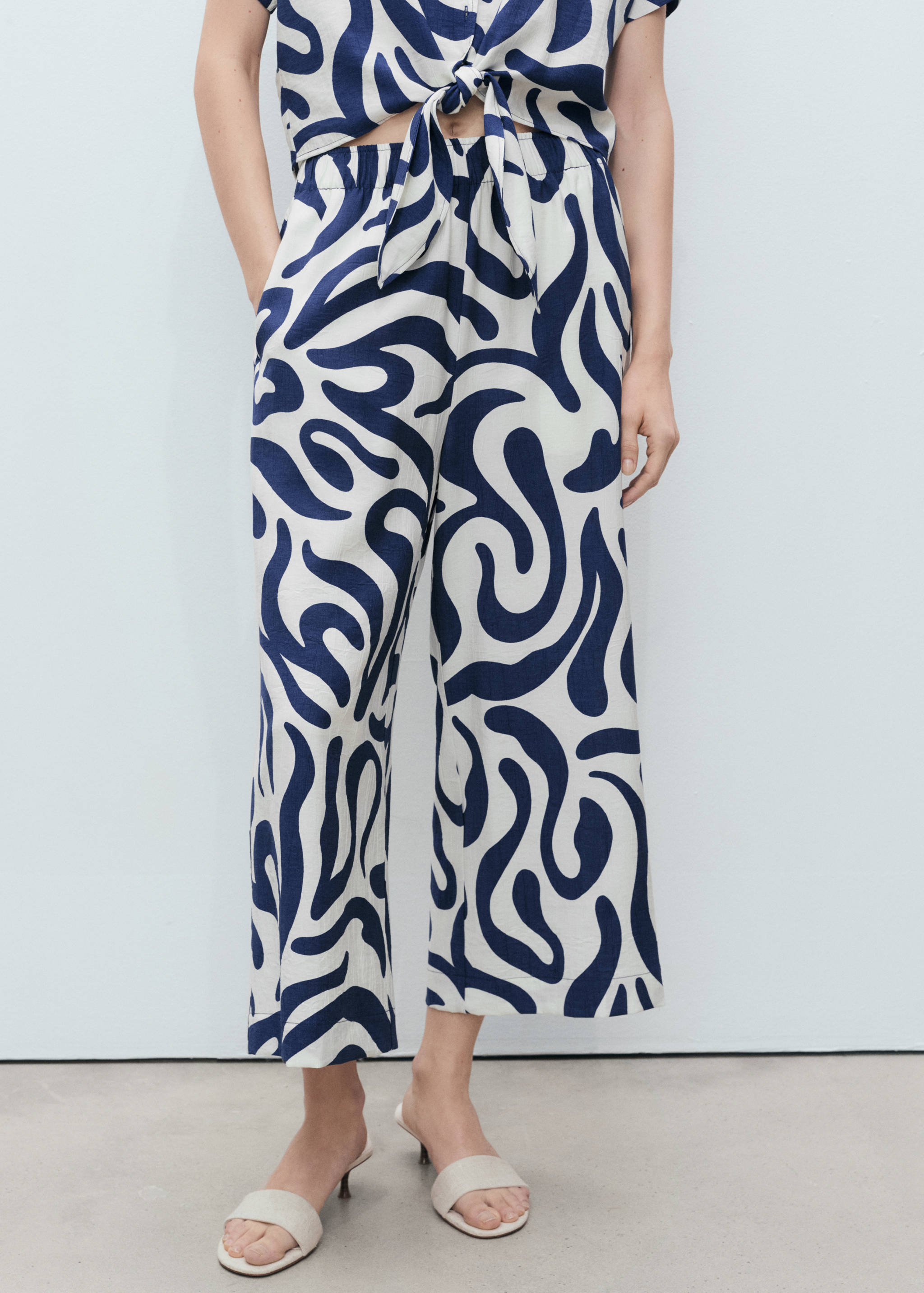 Printed culotte trousers - Medium plane