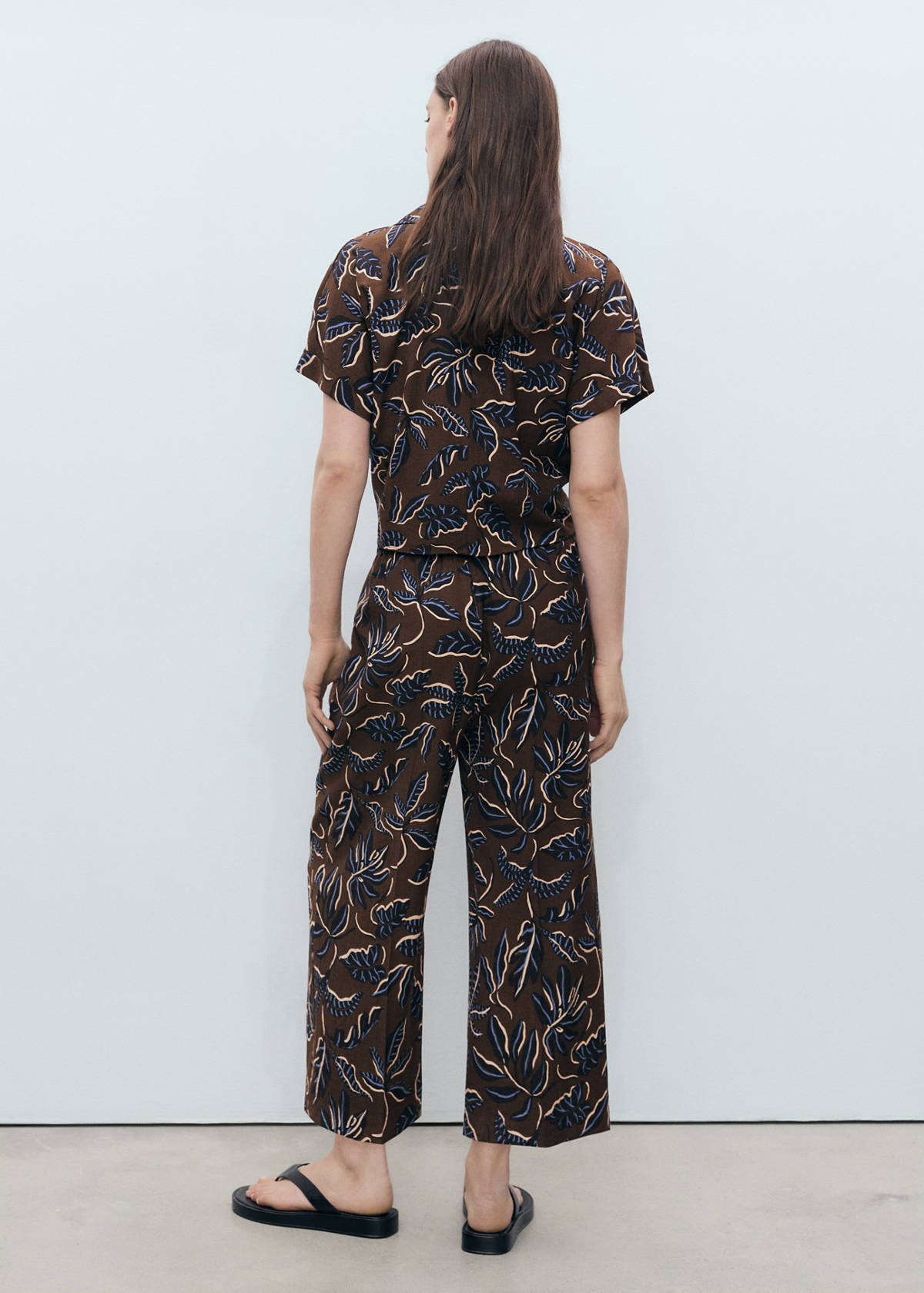 Printed culotte trousers — Brown