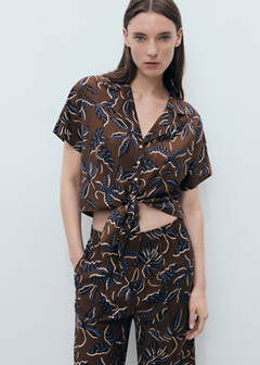 Printed culotte trousers — Brown 4