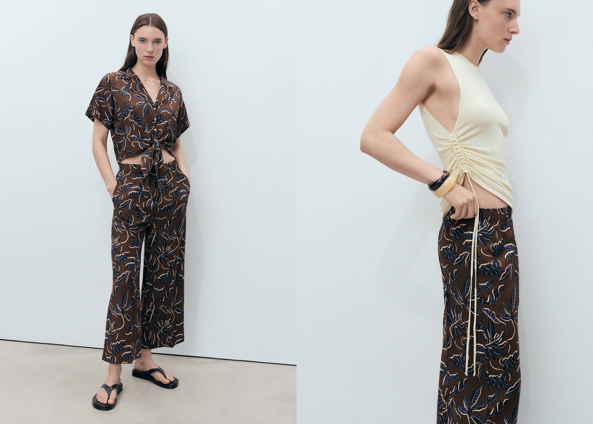 Printed culotte trousers - Panoramic plane