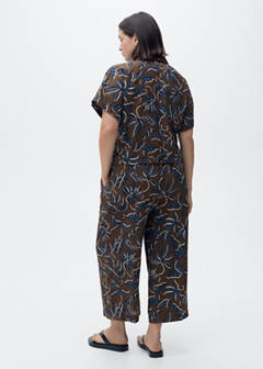 Printed culotte trousers — Brown 7