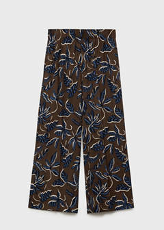 Printed culotte trousers — Brown 9