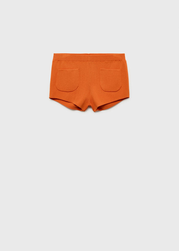 Knitted shorts with pockets — Orange