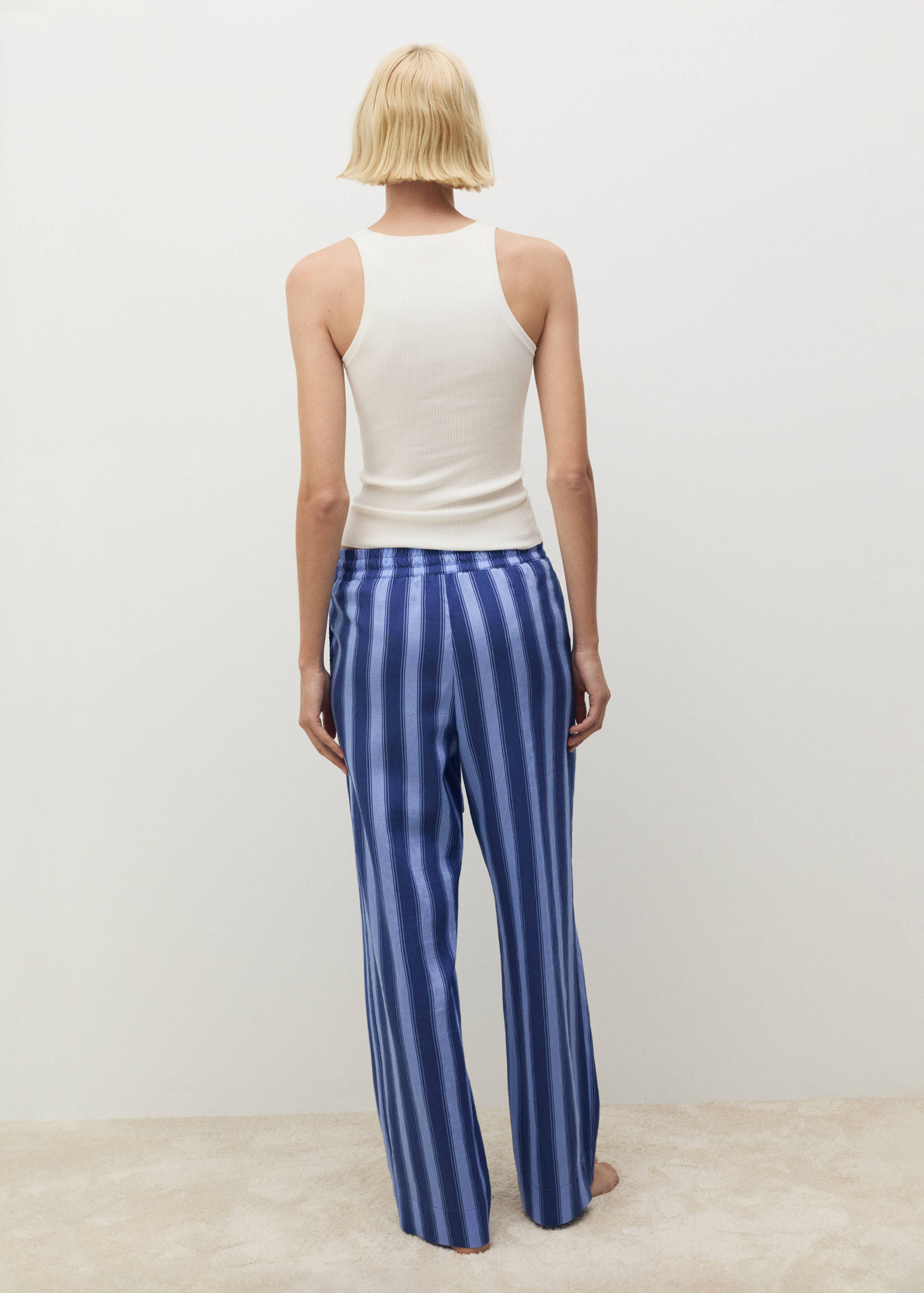 Woven lyocell pants with two-tone stripes - Reverse of the article
