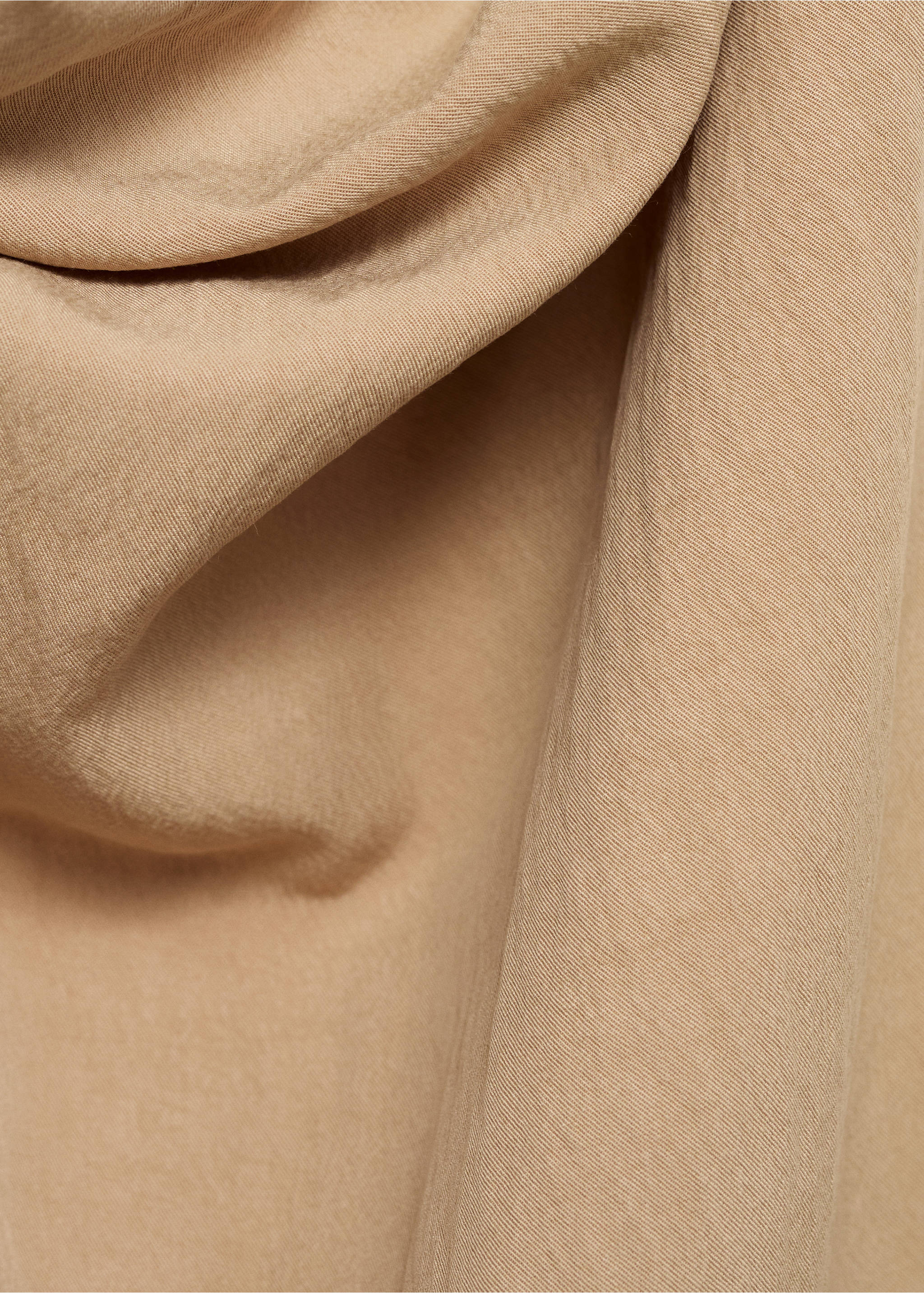 Lyocell top with draped neck - Details of the article 8, Beige. Ref: 87049063-00.