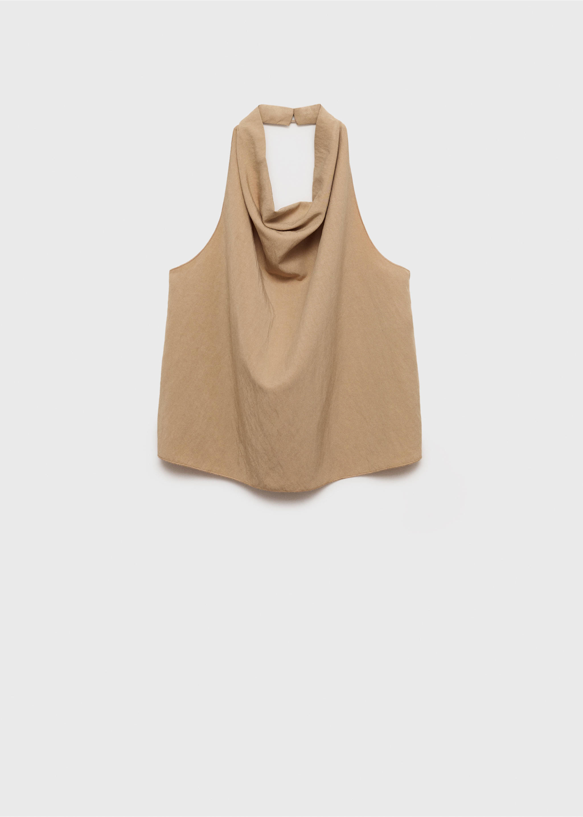 Lyocell top with draped neck - Article without model, Beige. Ref: 87049063-00.